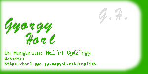 gyorgy horl business card